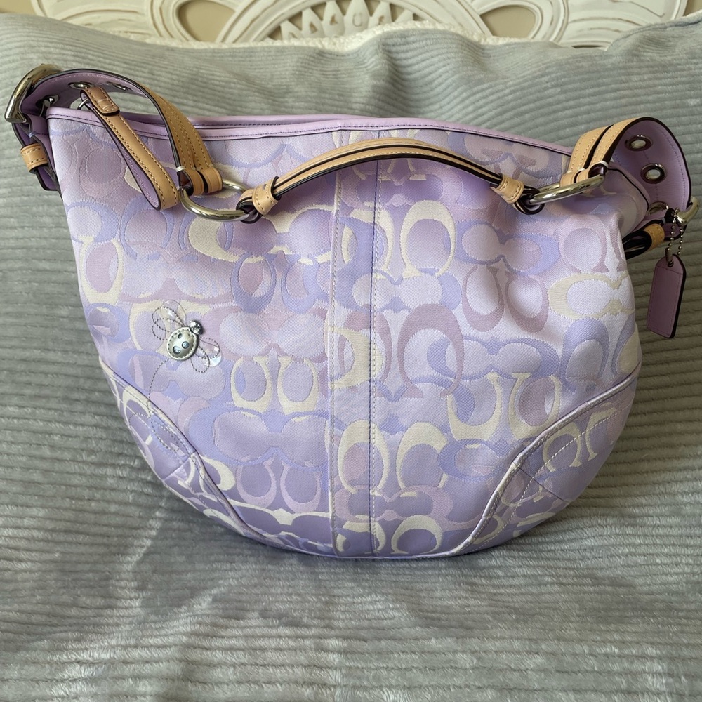 Coach Signature Series Light Purple Bumblebee Shoulder Bag